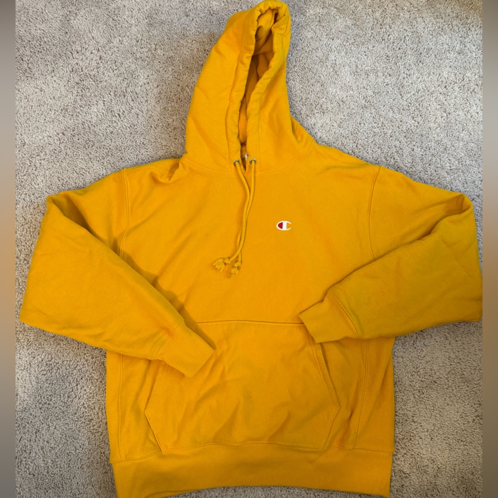 Champion Mustard Yellow Pullover Hoodie